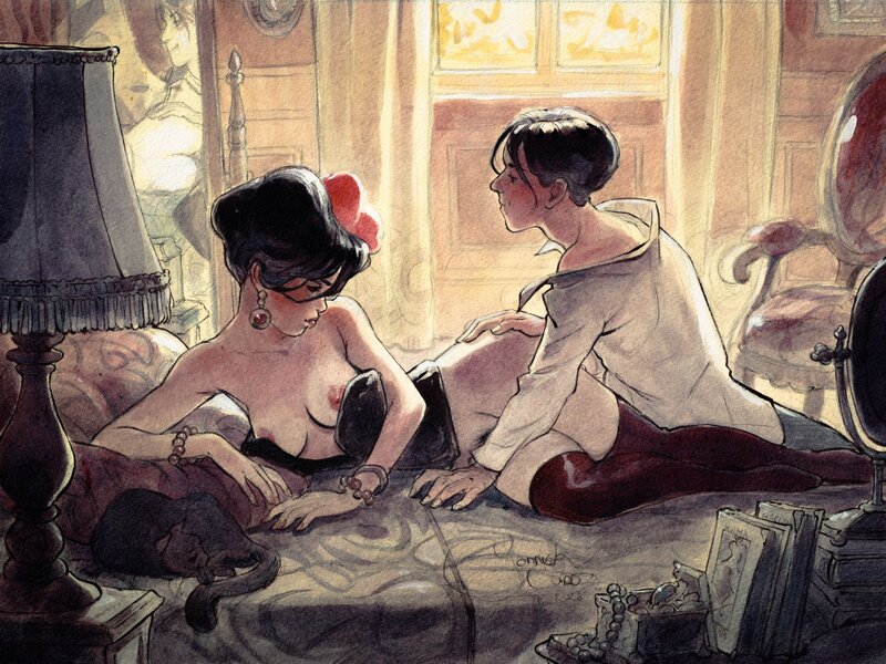 Mathilde et Victor by Yannick Corboz - Original Illustration