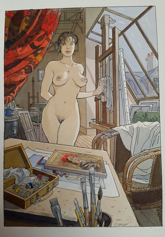Jean-Pierre Gibrat, Dans l'atelier du peintre - Original Illustration