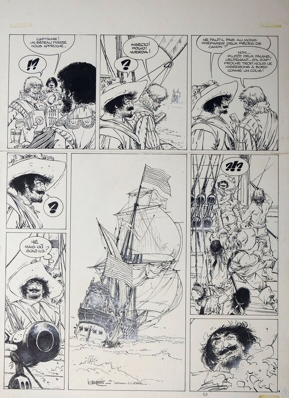 En vente - William Vance, Planche noir et blanc 04 de Super Tintin n°36 : Le Dieppois - Planche originale