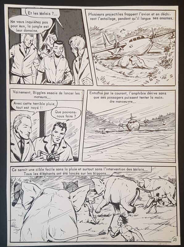 Guicha, Biggles à Borneo - planche 28 - Planche originale