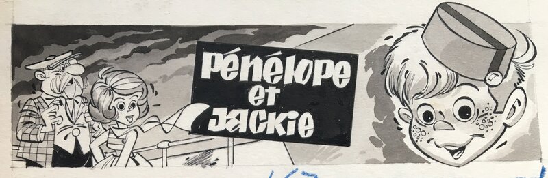 Claude Marin, Marijac, Penélope et Jackie . 9 Illustrations - Illustration originale