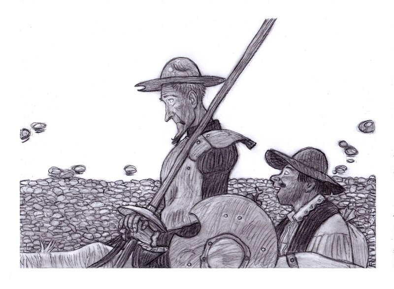 Andréi Arinouchkine, Don Quixote & Sancho Panza - Original Illustration