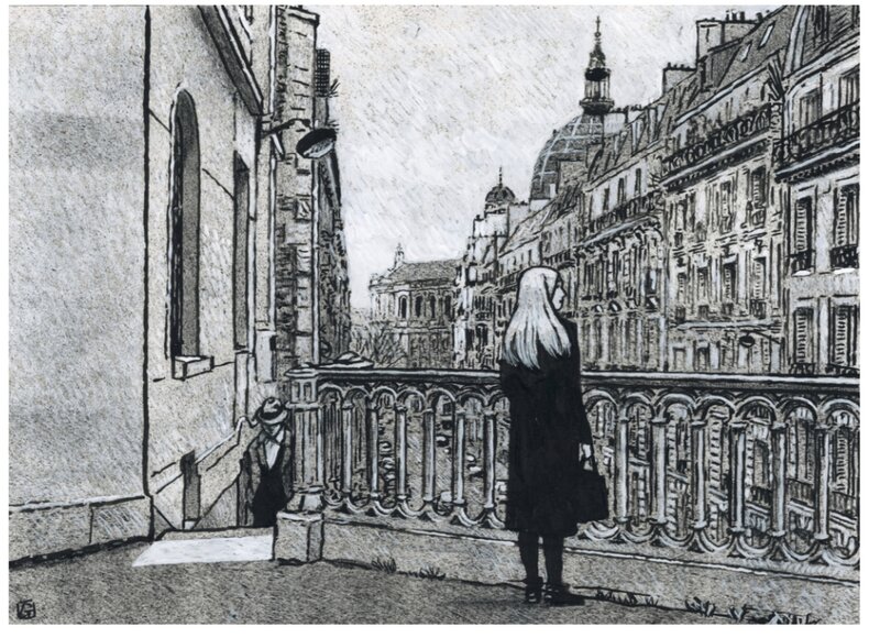 Jean-Claude Götting, Paris - Saint Augustin - Original Illustration