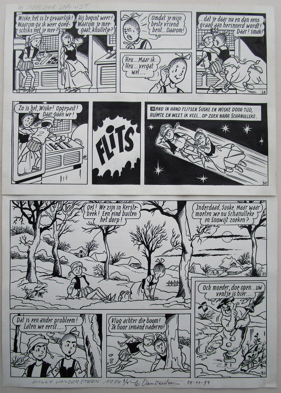 De snoezige snowijt par Willy Vandersteen, Paul Geerts - Planche originale