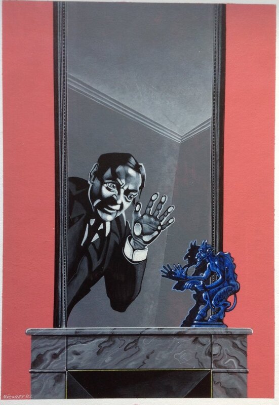 Nicollet Chose Diable Couverture Originale NéO 63 Jean Ray Visages et Choses Crépusculaires . 1982 - Couverture originale