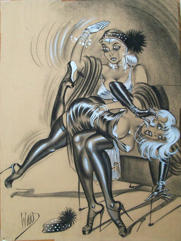 Spanking par Bill Ward - Illustration originale