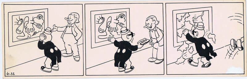 Bob De Moor, Professor Quick - Quick houdt niet van moderne kunst - Planche originale