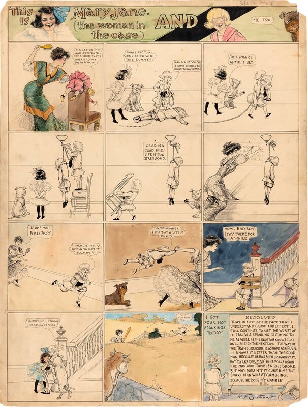 Buster Brown 1912 by Richard Outcault - Planche originale