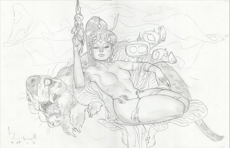 Ben Caldwell, Dejah thoris and the beast - Illustration originale