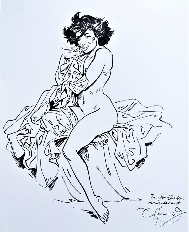 Juanjo Guarnido, Alma Mayer after a coffee - Original Illustration