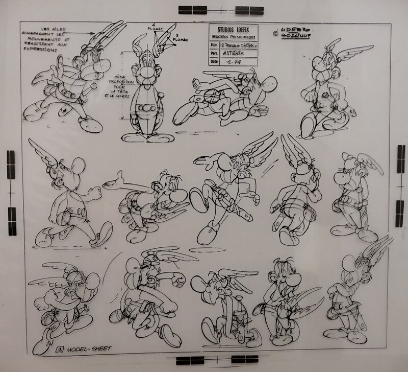 Celluloïd de 1974 par Albert Uderzo - Œuvre originale