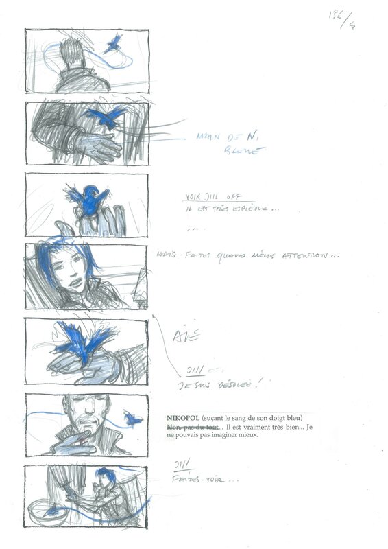 Enki Bilal, Immortel (ad vitam), planche originale du story board 136-4 - Œuvre originale