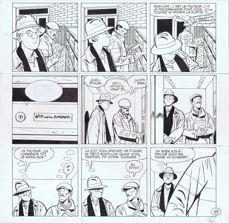 Alain Dodier, Jerome K Jerome Bloks 27 Namaak, alternatieve niet gebruikte 3/4 pagina - Comic Strip
