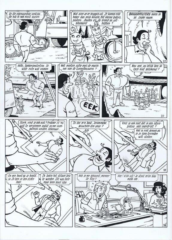 Jerom 34 Wie een put graaft voor een ander - originele pagina met cameo Eduard De Rop - Comic Strip