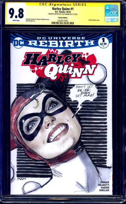 Clay Mann Harley Quinn Sketch CGC - Couverture originale