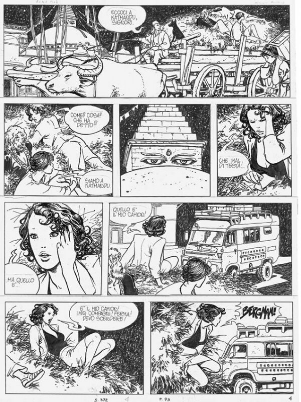 Hp e Bergman pag 93 par Milo Manara - Planche originale