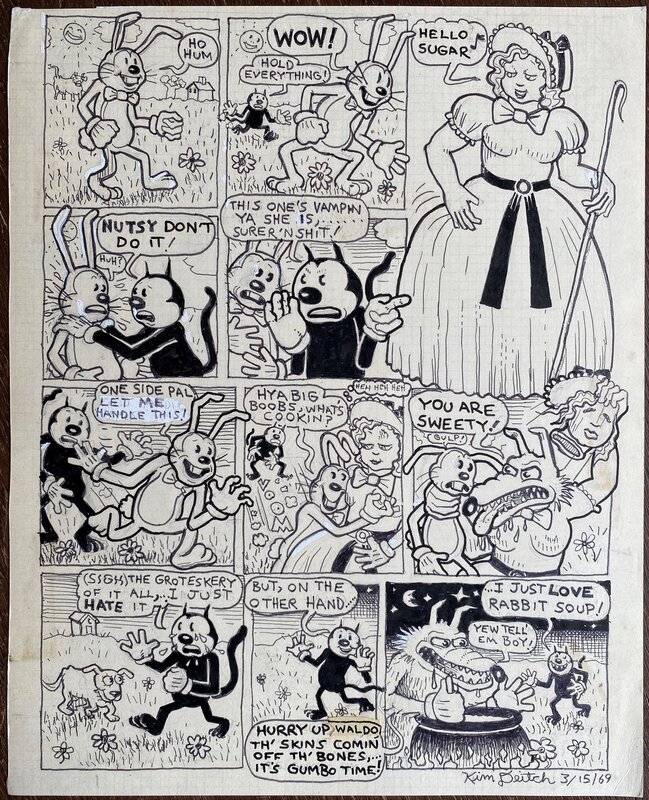 Waldo the Cat par Kim Deitch - Planche originale