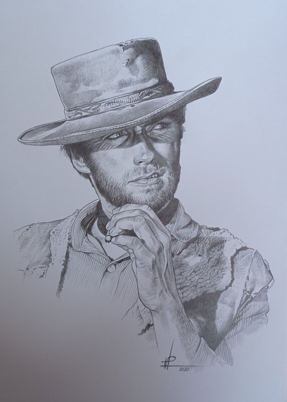 Clint Eastwood by Philippe Loirat - Original Illustration
