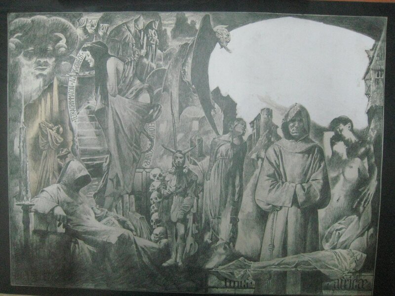 Manuel Sanjulián, Umberto Eco's The Name of The Rose. Pencil preliminary - Illustration originale