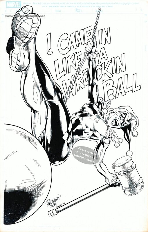 Carlo Pagulayan, Jeffrey Huet, Harley Quinn Ball by Carlo Pagulayan - Original Illustration