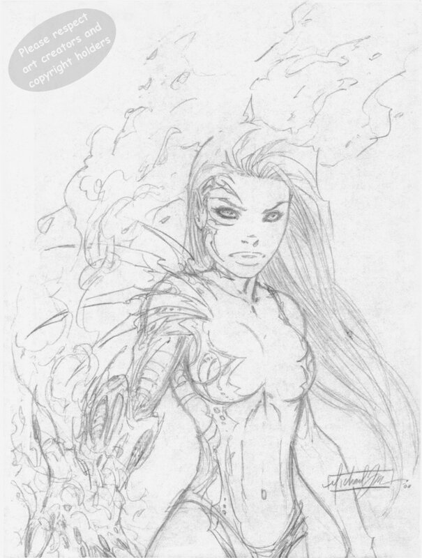 Sara & the Witchblade PinUp by Michael Turner - Original art