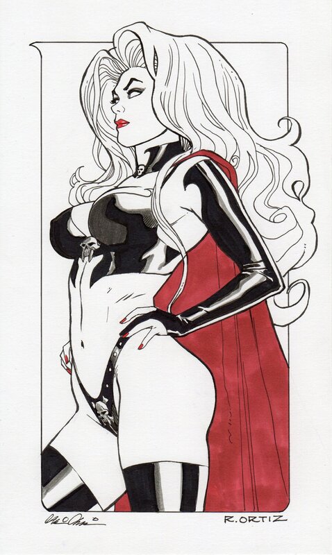 Lady Death standing by Richard Ortiz - Original Illustration