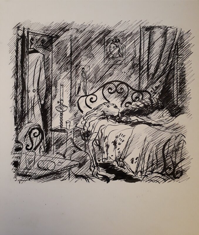 André Dignimont, In bed with... Jack the ripper - Original Illustration