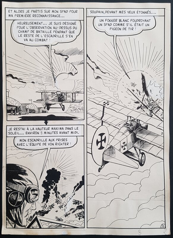 Ross Andru, L'as fantôme, Ghost Ace, planche remontée Artima - Comic Strip