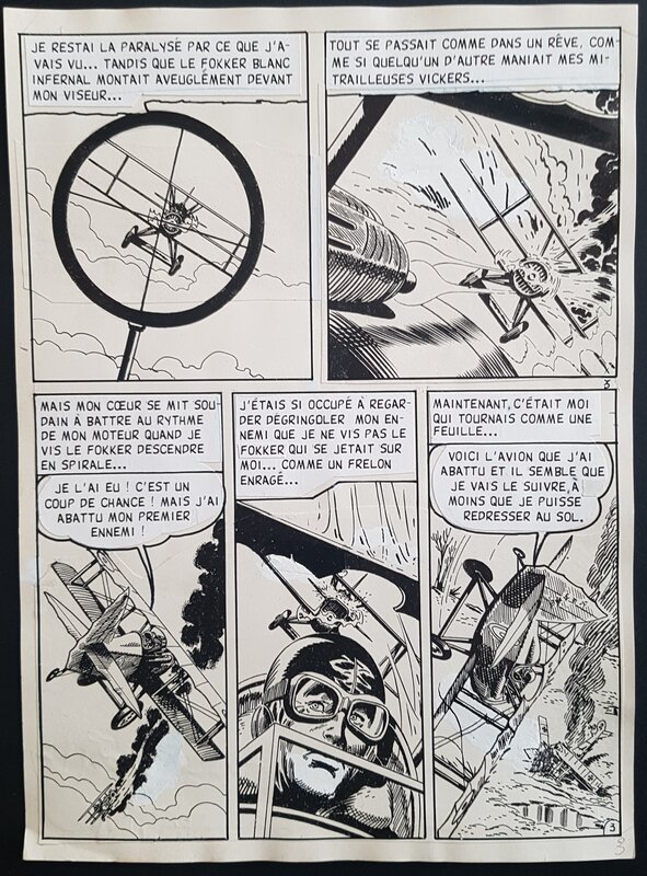 Ross Andru, L'as fantôme, Ghost Ace, planche remontée Artima - Comic Strip
