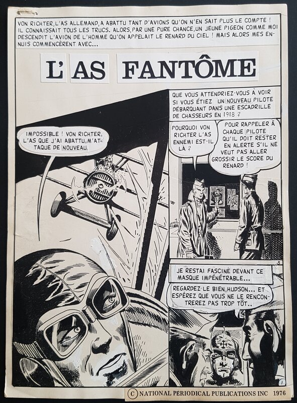 Ross Andru, L'as fantôme, Ghost Ace, planche remontée Artima - Comic Strip