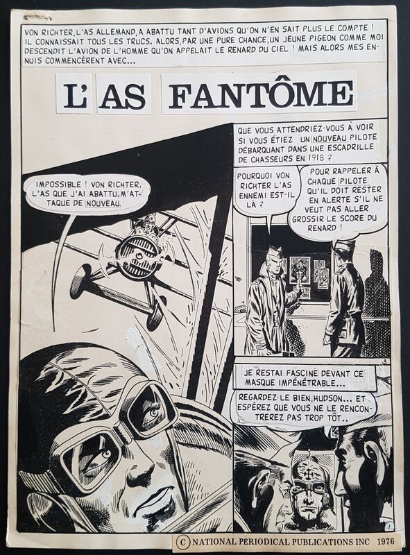 Ross Andru, L'as fantôme, Ghost Ace, planche remontée Artima - Planche originale