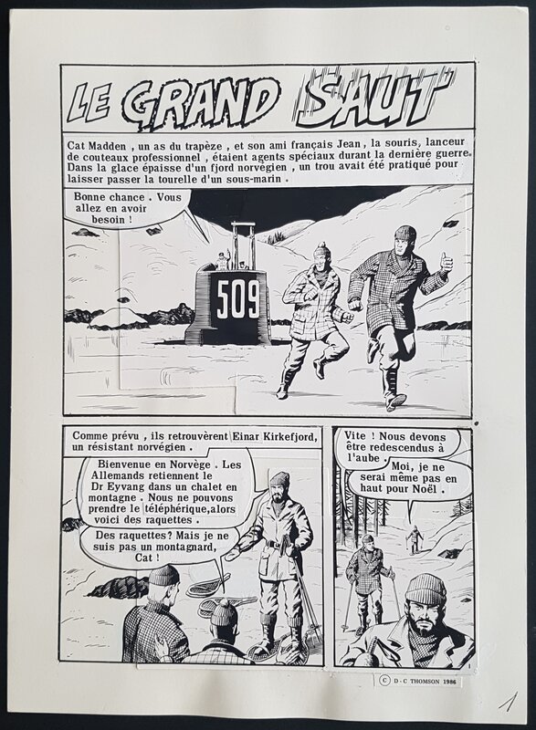 DC Thompson, Le grand saut, Cat Madden, planche remontée Artima - Comic Strip