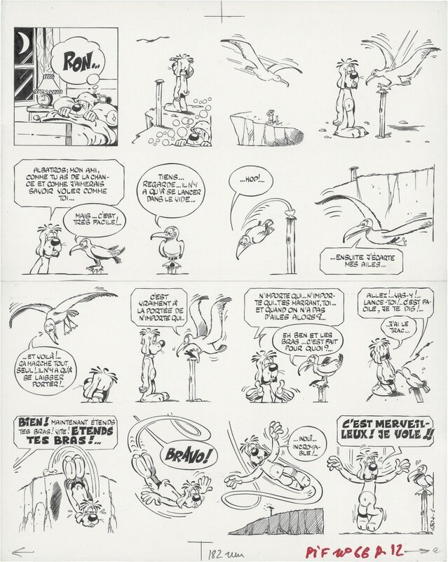 Gotlib, Henri Dufranne, Gai luron et l'albatros - Planche originale