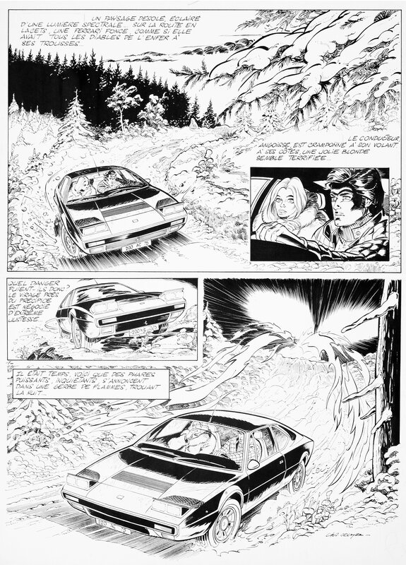 Christian Denayer, Alain chevallier FORCING DANS LA NEIGE • Ferrari - Comic Strip