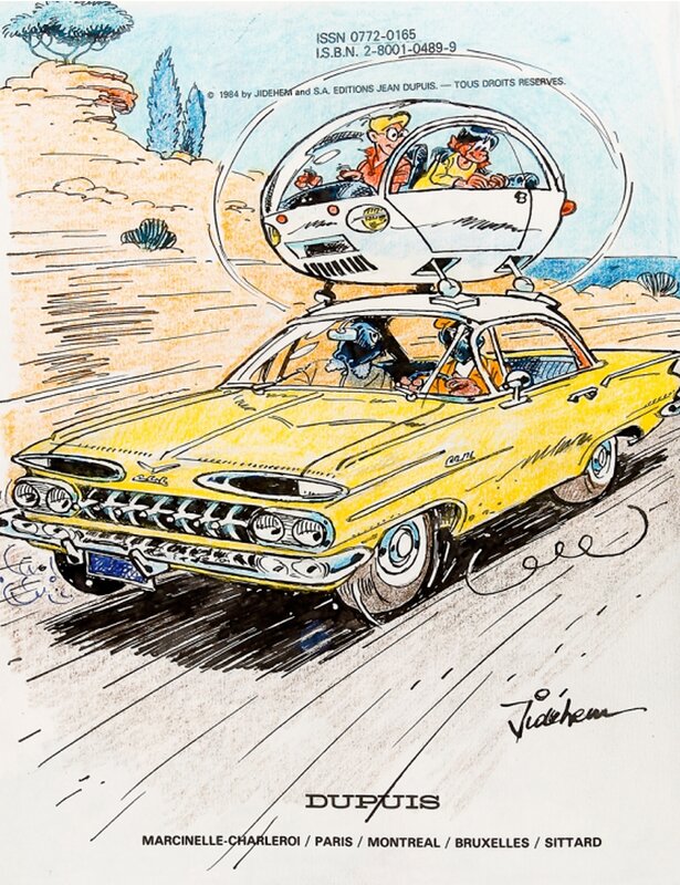 Jidéhem, L'œuf de Karamazout sur le Chevrolet - Illustration originale