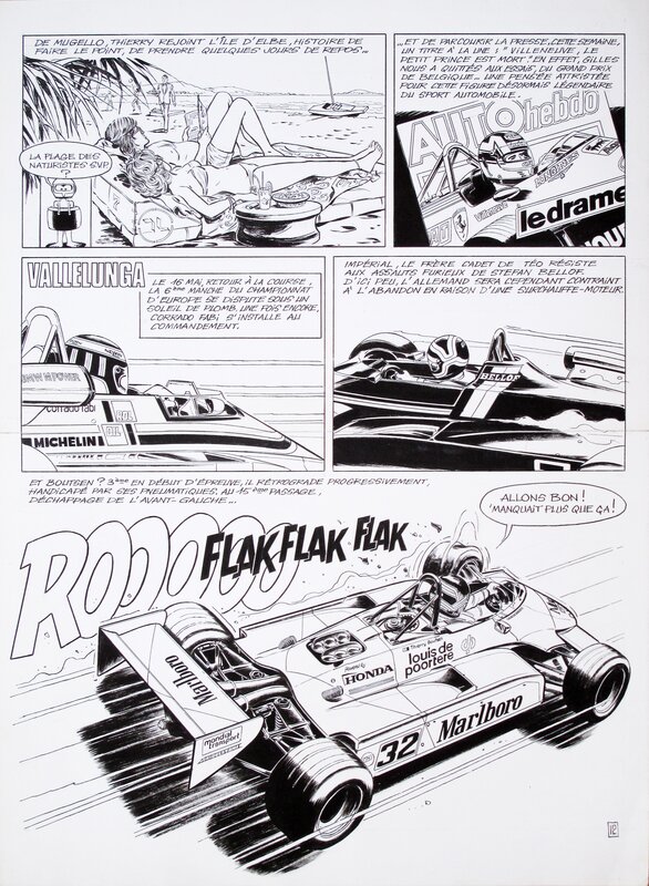 Clovis, Racing with Thierry Boutsen - Comic Strip