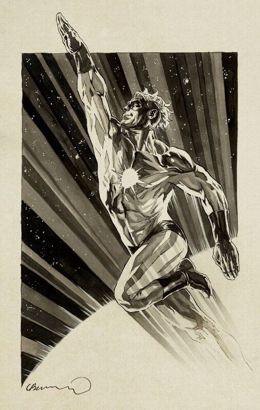 Captain Marvel par Lee Bermejo - Illustration originale