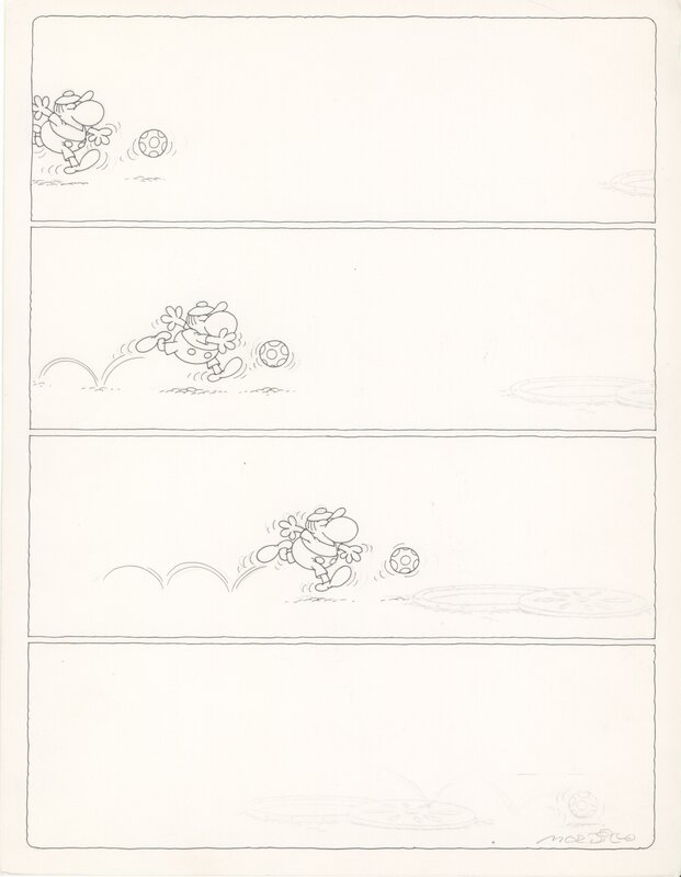 Playing football by Guillermo Mordillo - Comic Strip