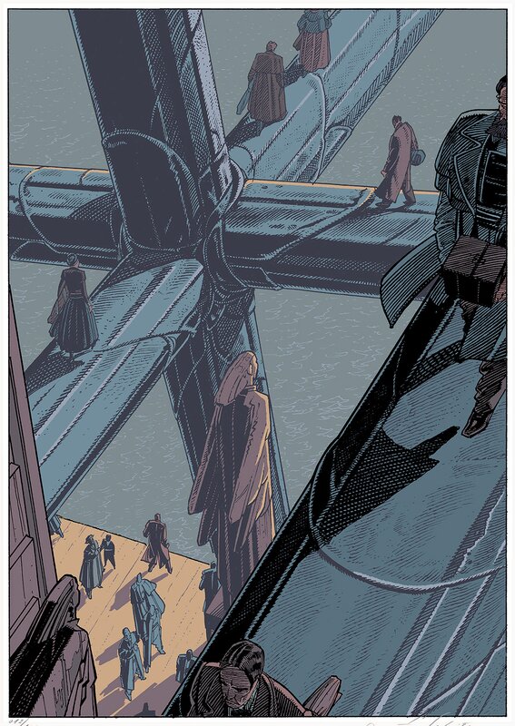 François Schuiten, Urbicande - Dédicacé du cube sur sérigraphie - Sketch