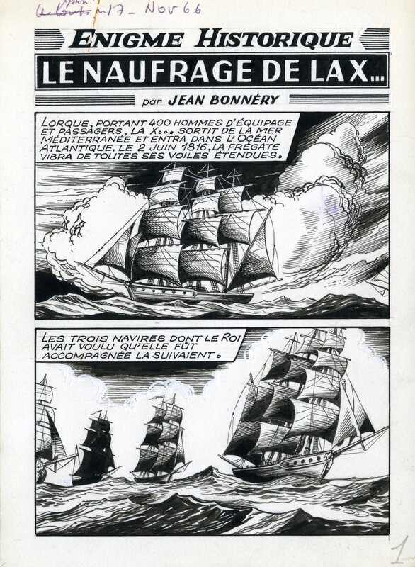 René Brantonne, Le Naufrage de la X... - Planche originale