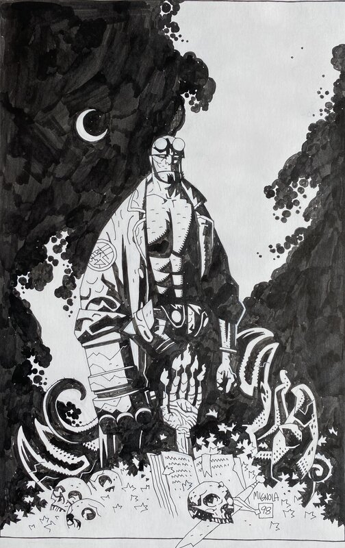 Mignola - HELLBOY !! - Illustration originale