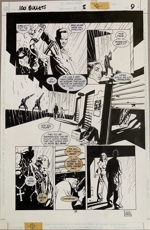 100 Bullets #3 pg9 par Eduardo Risso - Planche originale