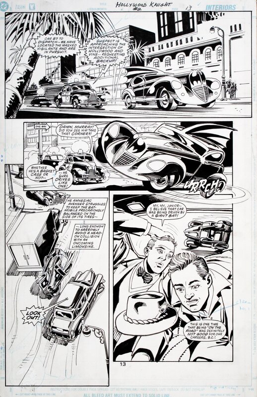 Dick Giordano, Batmobile Hollywood Knight #02 p13 - Planche originale