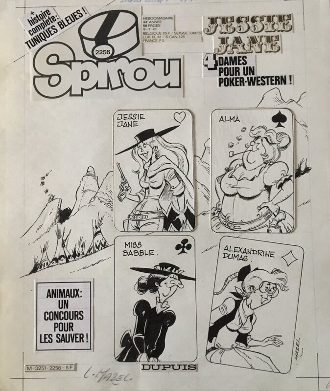Mazel, Couverture journal Spirou - Original Cover