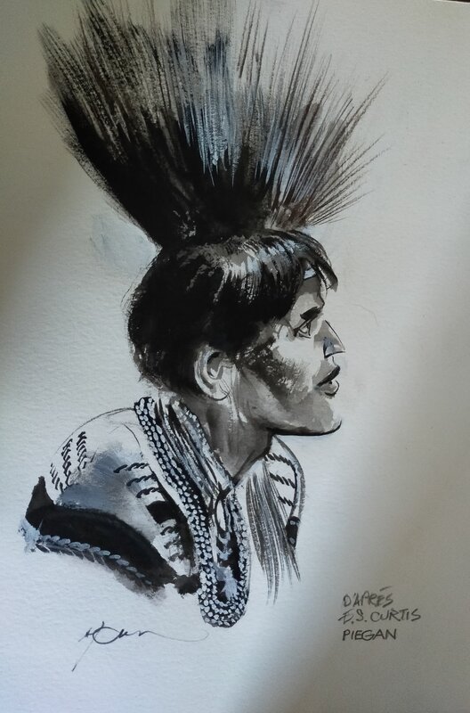René Follet, Indien en panne de coiffeur pendant le confinement - Illustration originale