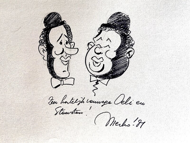 Oeli en Stanstan - Merho's Laurel en Hardy - Dédicace
