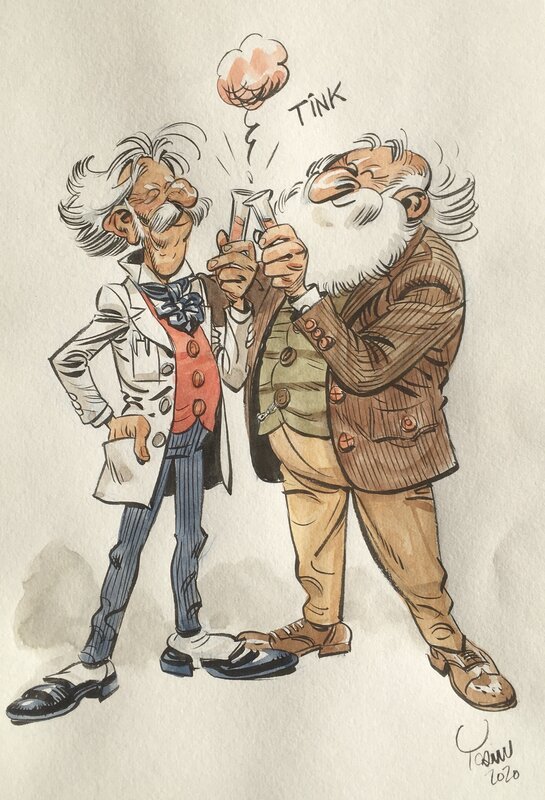Yoann, Champignac et son collègue - Original Illustration