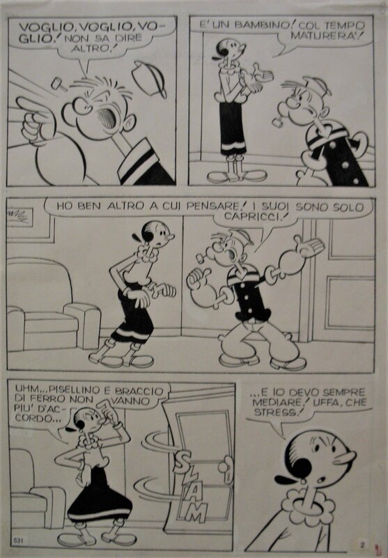 Sandro Dossi, Popeye N° 531, planche 2 - Comic Strip