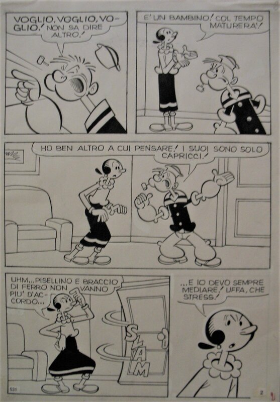 Sandro Dossi, Popeye N° 531, planche 2 - Planche originale