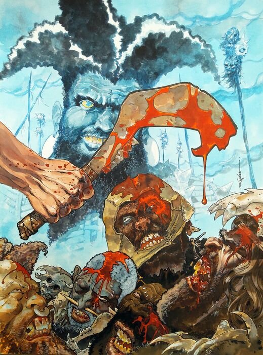 R.M. Guéra, Jason Aaron, The Goddamned #2 - Original cover illustration - Before The Flood - Couverture originale